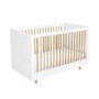 White and Wood Nursery Furniture 2-Piece Set including Cot Bed and Changing Table - Astelle