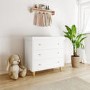 White and Wood Nursery Furniture 2-Piece Set including Cot Bed and Changing Table - Astelle