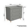 Grey Pine Wood Nursery Furniture 2-Piece Set including Convertible Cot Bed and Changing Table - Astelle
