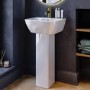 ONLY OPENED - 450mm Full Pedestal Cloakroom Basin with 1 Tap Hole - Atlanta