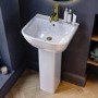 ONLY OPENED - 450mm Full Pedestal Cloakroom Basin with 1 Tap Hole - Atlanta