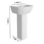 ONLY OPENED - 450mm Full Pedestal Cloakroom Basin with 1 Tap Hole - Atlanta
