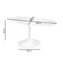 White Oval Pedestal Dining Table with 6 Dining Chairs in Green Velvet