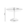 White Round High Gloss Dining Table with 4 Dining Chairs in Mink Velvet