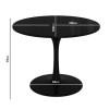 Aura Black Round High Gloss Dining Table with 4 Mustard Velvet Chairs