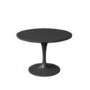 Round Black Gloss Dining Table with 4 Orange Velvet Tub Dining Chairs - Aura