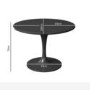 Aura Black Round High Gloss Dining Table with 4 Maddy Navy Dining Chairs