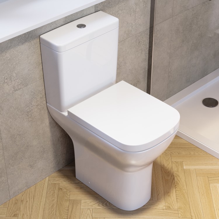 Close Coupled Rimless Open Back Comfort Height Toilet with Soft Close Seat - Austin