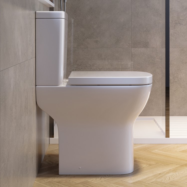 Close Coupled Rimless Open Back Comfort Height Toilet with Soft Close Seat - Austin