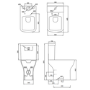 Close Coupled Rimless Open Back Comfort Height Toilet with Soft Close Seat - Austin