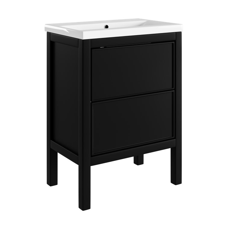 ONLY OPENED - 600mm Avebury Freestanding Drawer Unit Matt Black- Avebury