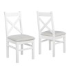 White &amp; Oak Extendable Dining Set with 4 White Dining Chairs - Aylesbury