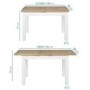 White & Oak Extendable Dining Set with 4 White Dining Chairs - Aylesbury
