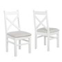 White & Oak Extendable Dining Set with 6 White Dining Chairs - Aylesbury
