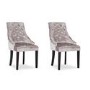 Vida Living Arianna Cream Marble Dining Table with 4 Crushed Velvet Dining Chairs