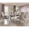 Arianna Grey Marble Dining Set with 200cm Table &amp; 6 Velvet Chairs