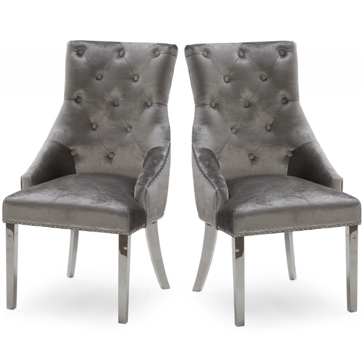 Arianna Grey Marble Dining Set with 200cm Table & 6 Velvet Chairs