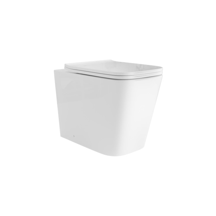 1100mm Beige Right Hand Toilet and Sink Unit with Square Toilet and Brass Fittings - Bali