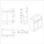 1100mm Beige Right Hand Toilet and Sink Unit with Square Toilet and Brass Fittings - Bali