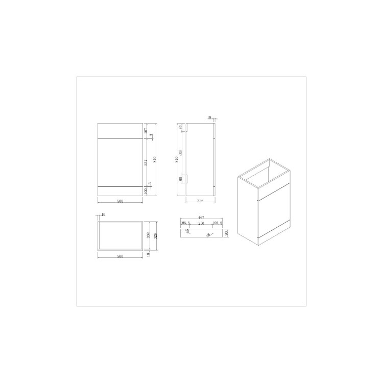 1100mm Beige Right Hand Toilet and Sink Unit with Square Toilet and Brass Fittings - Bali