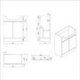 1100mm Beige Left Hand Toilet and Sink Unit with Square Toilet and Chrome Fittings - Bali