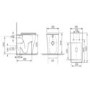 1100mm Beige Left Hand Toilet and Sink Unit with Square Toilet and Chrome Fittings - Bali