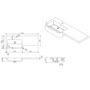 1100mm Beige Left Hand Toilet and Sink Unit with Square Toilet and Chrome Fittings - Bali