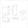 1100mm Beige Left Hand Toilet and Sink Unit with Brass Fittings - Unit & Basin Only - Bali