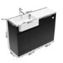 1100mm Black Left Hand Toilet and Sink Unit with Square Toilet and Chrome Fittings - Bali