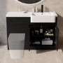 1100mm Black Right Hand Toilet and Sink Unit with Black Fittings - Unit & Basin Only - Bali