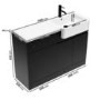 1100mm Black Right Hand Toilet and Sink Unit with Black Fittings - Unit & Basin Only - Bali