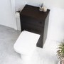 ONLY OPENED - 500mm WC Unit with Worktop- Black- Palma