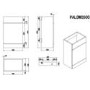 ONLY OPENED - 500mm WC Unit with Worktop- Black- Palma