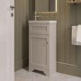 400mm Beige Freestanding Cloakroom Vanity Unit with Basin - Baxenden