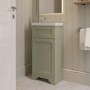 400mm Green Freestanding Cloakroom Vanity Unit with Basin - Baxenden