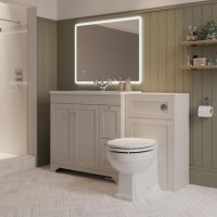 1400mm Beige Toilet and Sink Unit with Traditional Toilet – Baxenden
