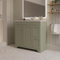 900mm Green Freestanding Vanity Unit with Basin - Baxenden