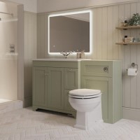 1400mm Green Toilet and Sink Unit with Traditional Toilet - Baxenden