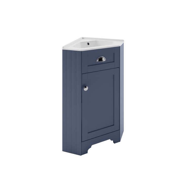 Grade A1 - 580mm Blue Corner Vanity Unit - Baxenden