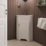 580mm White Corner Freestanding Cloakroom Vanity Unit with Basin - Baxenden