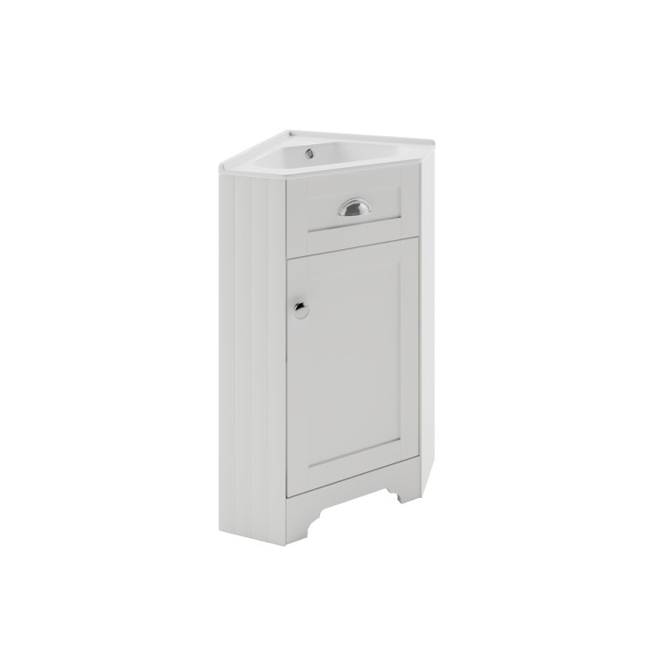 Grade A1 - 580mm White Corner Vanity Unit - Baxenden