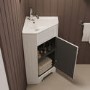 580mm White Corner Freestanding Cloakroom Vanity Unit with Basin - Baxenden