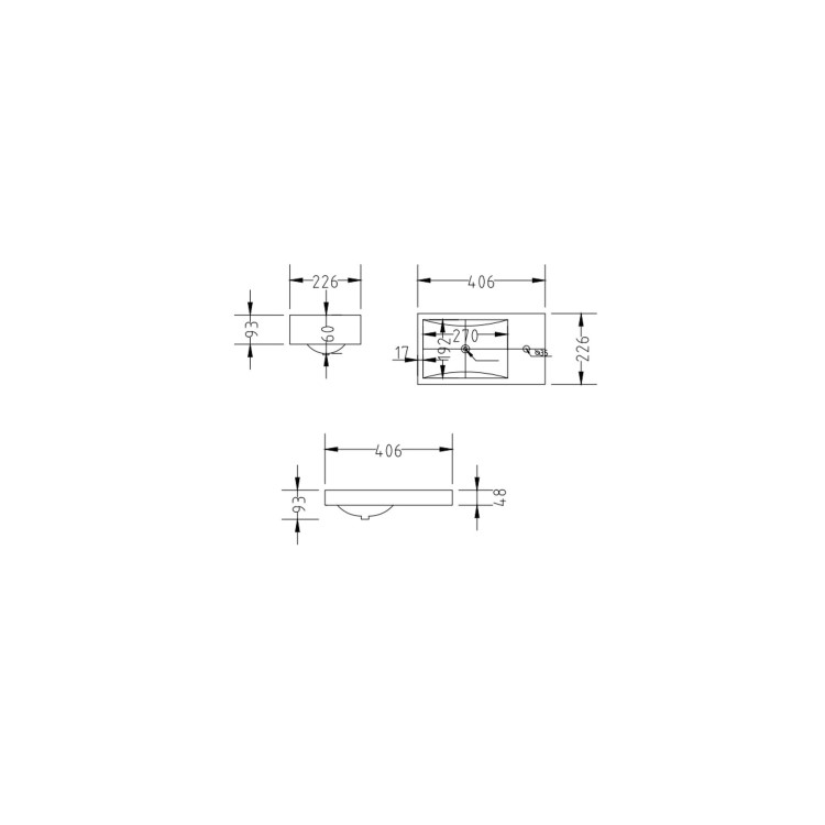 400mm White Freestanding Cloakroom Vanity Unit with Basin and Chrome Handle - Ashford