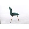 Jenna White Round Table &amp; 4 Chairs in Green Velvet with Gold Legs