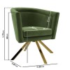 Green Velvet Swivel Dressing Table Chair - Blaire