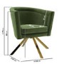 Green Velvet Swivel Dressing Table Chair - Blaire