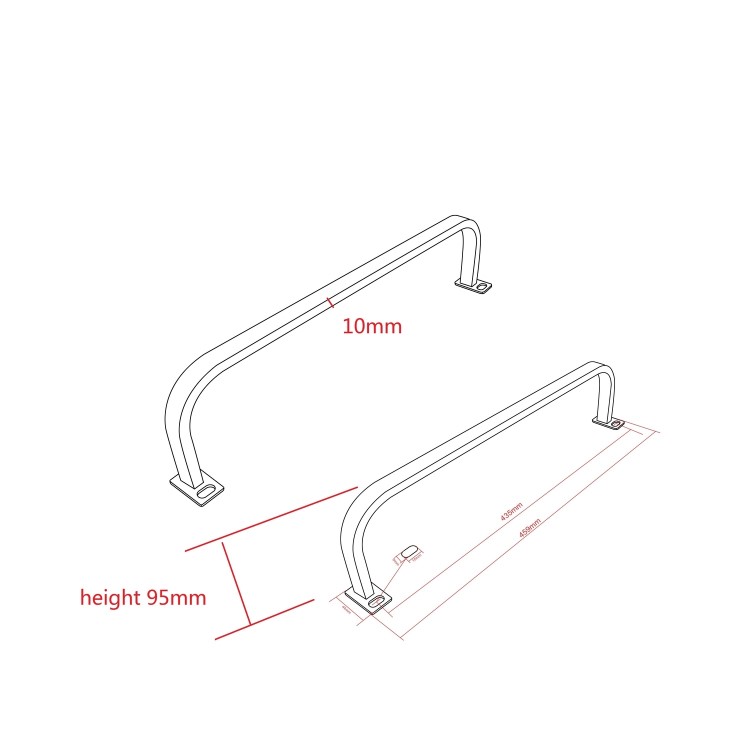 Grade A1 - White Square Wall Hung Basin with Black Rack 497mm - Bowen