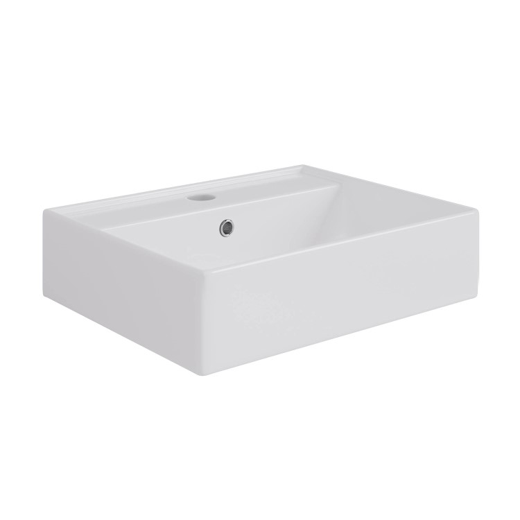 ONLY OPENED - White Square Countertop Basin 497mm - Bowen