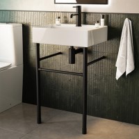 ONLY OPENED - 500mm 1 Tap Hole Basin with Black Wash Stand - Bowen