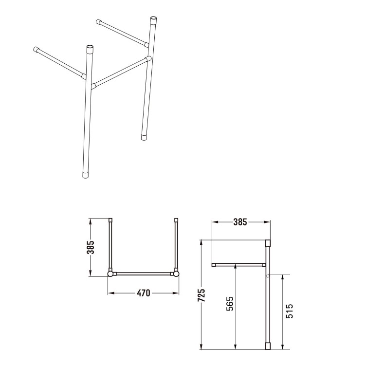 ONLY OPENED - 500mm 1 Tap Hole Basin with Black Wash Stand - Bowen